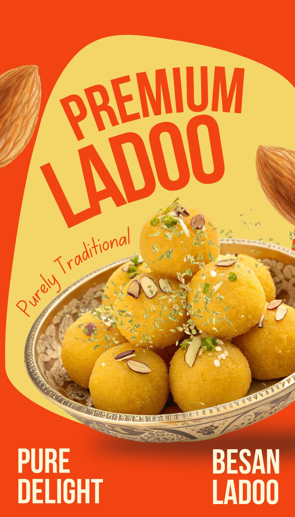 Besan Laddu - 100% Pure Desi Ghee | Classic Indian Mithai | Desi Sweets - 250g
