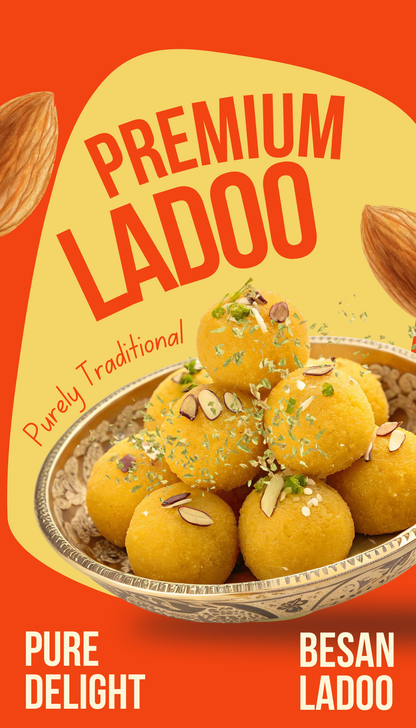 Besan Laddu - 100% Pure Desi Ghee | Classic Indian Mithai | Desi Sweets - 250g